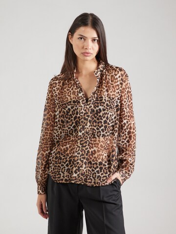 Camicia da donna di QS in marrone: frontale