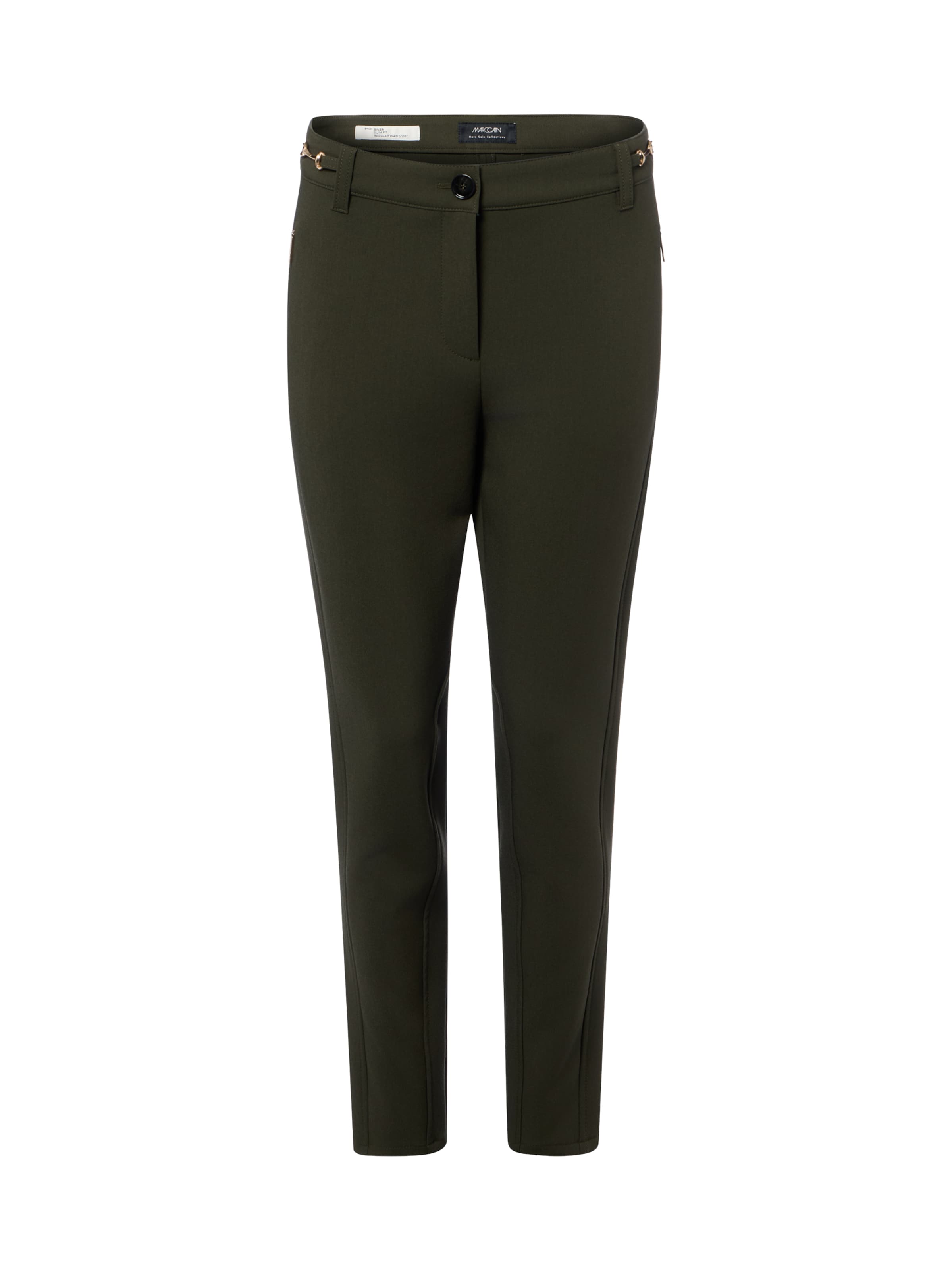 Coupe slim Pantalon 'Silea' Marc Cain en vert : devant