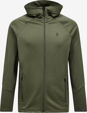 Veste en polaire 'M Rider Essentials Midlayer Zip Hood' PEAK PERFORMANCE en vert : devant