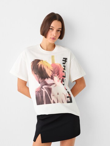 T-shirt Bershka en blanc