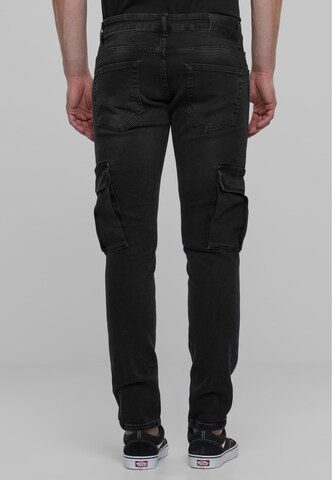 2Y Premium Slim fit Cargo Jeans in Black