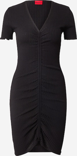 HUGO Robes en maille 'Slisery' en noir, Vue avec produit
