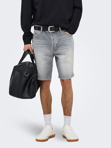 Only & Sons Regular Jeans 'ONSEdge' in Grijs: voorkant