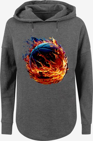 F4NT4STIC Sweatshirt 'Basketball Sports Collection On FIRE' in Grau: predná strana