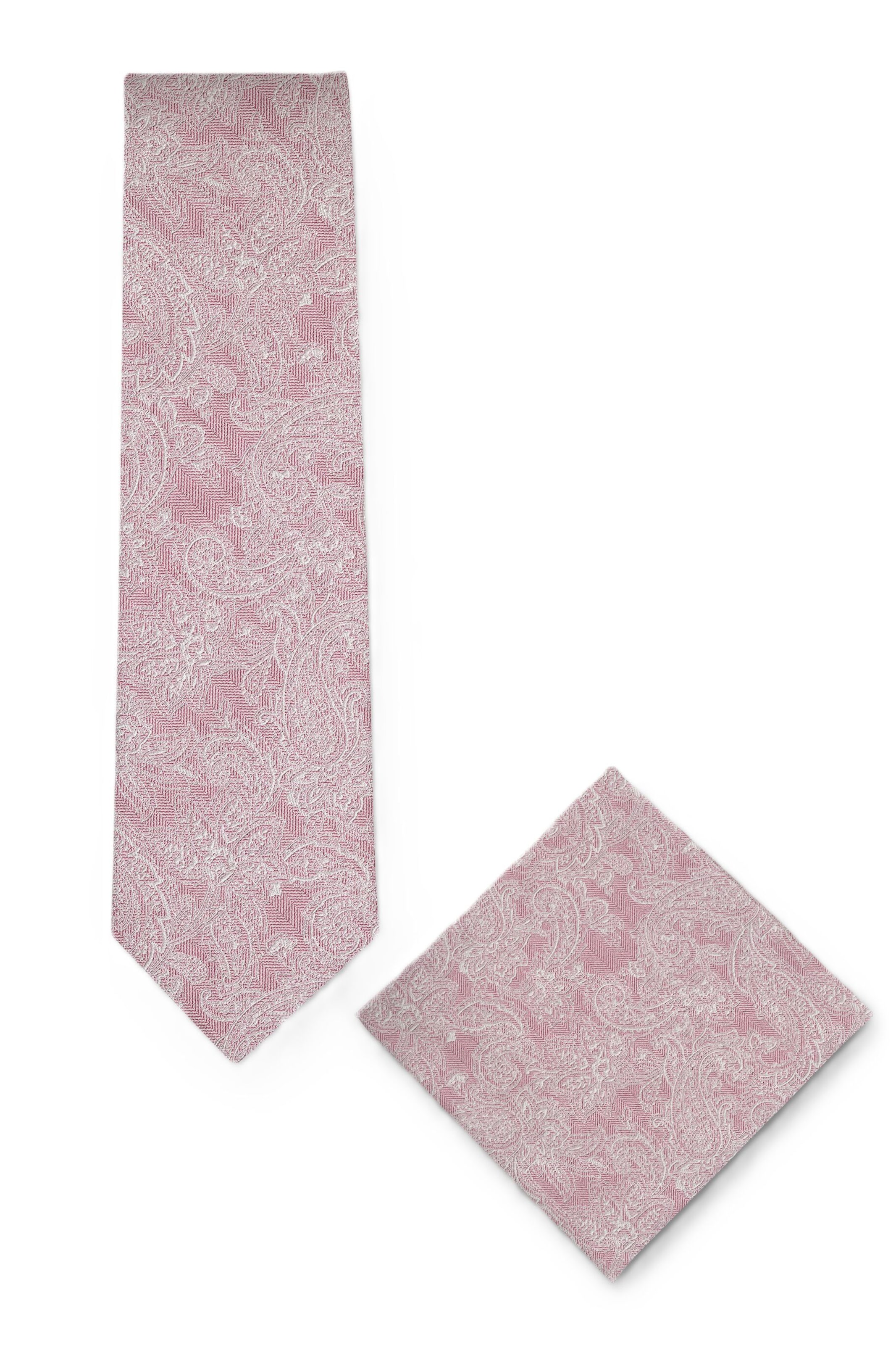 Real Guys Set Krawatte mit passendem  Einstecktuch in Pink