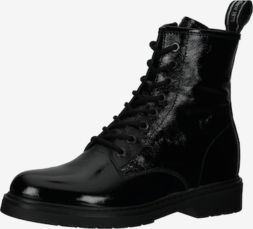 Nero Giardini Lace-Up Ankle Boots in Black: front