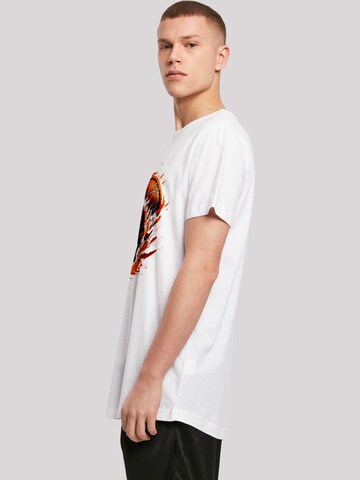 F4NT4STIC Shirt 'Basketball Sports Collection Orange Splash' in White