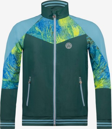 BIDI BADU Athletic Zip-Up Hoodie 'Jabu Tech Jacket' in Green: front