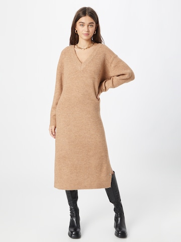 TOM TAILOR DENIM Knitted dress in Brown: front