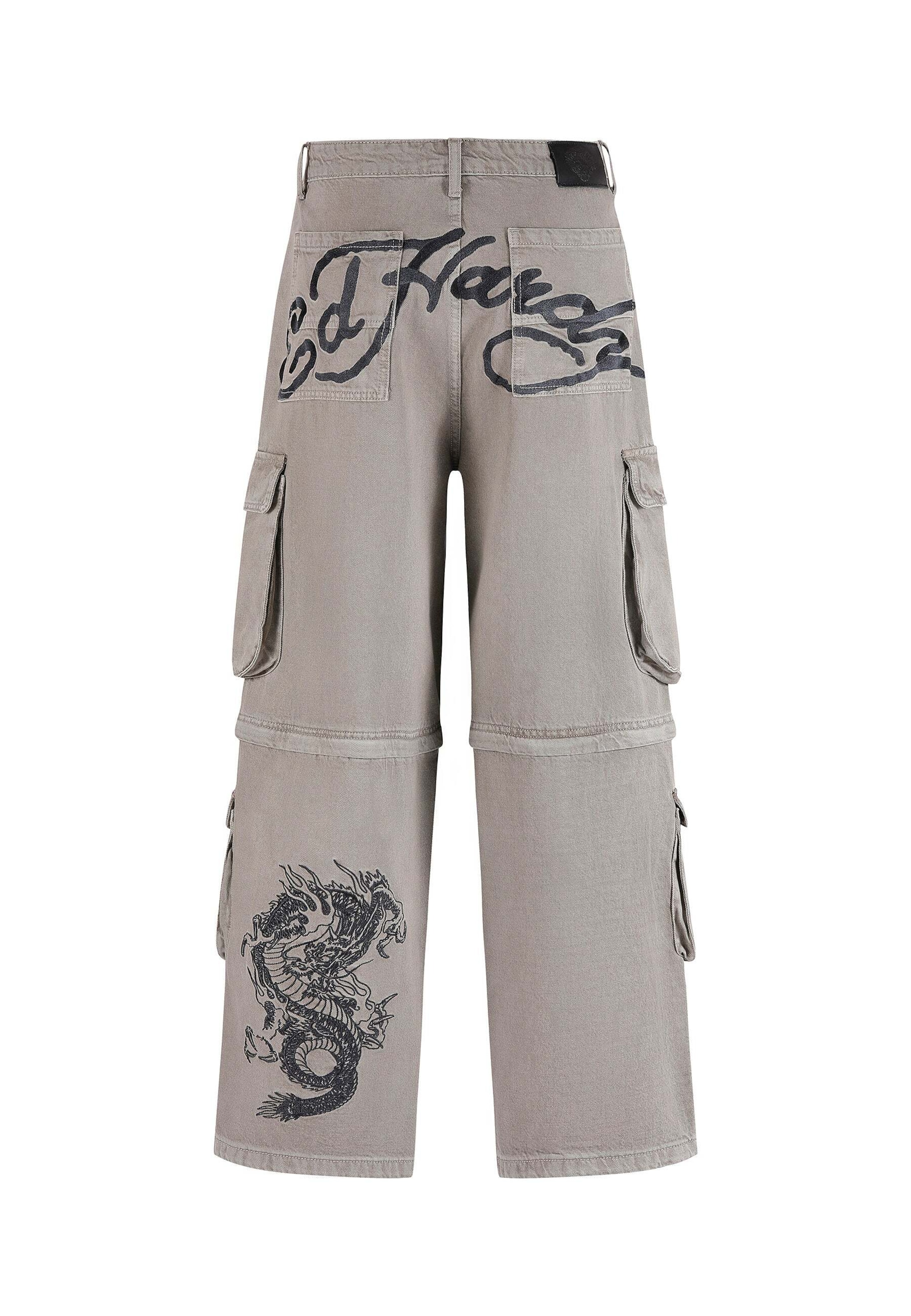 Ed Hardy Regular Cargojeans in Grijs