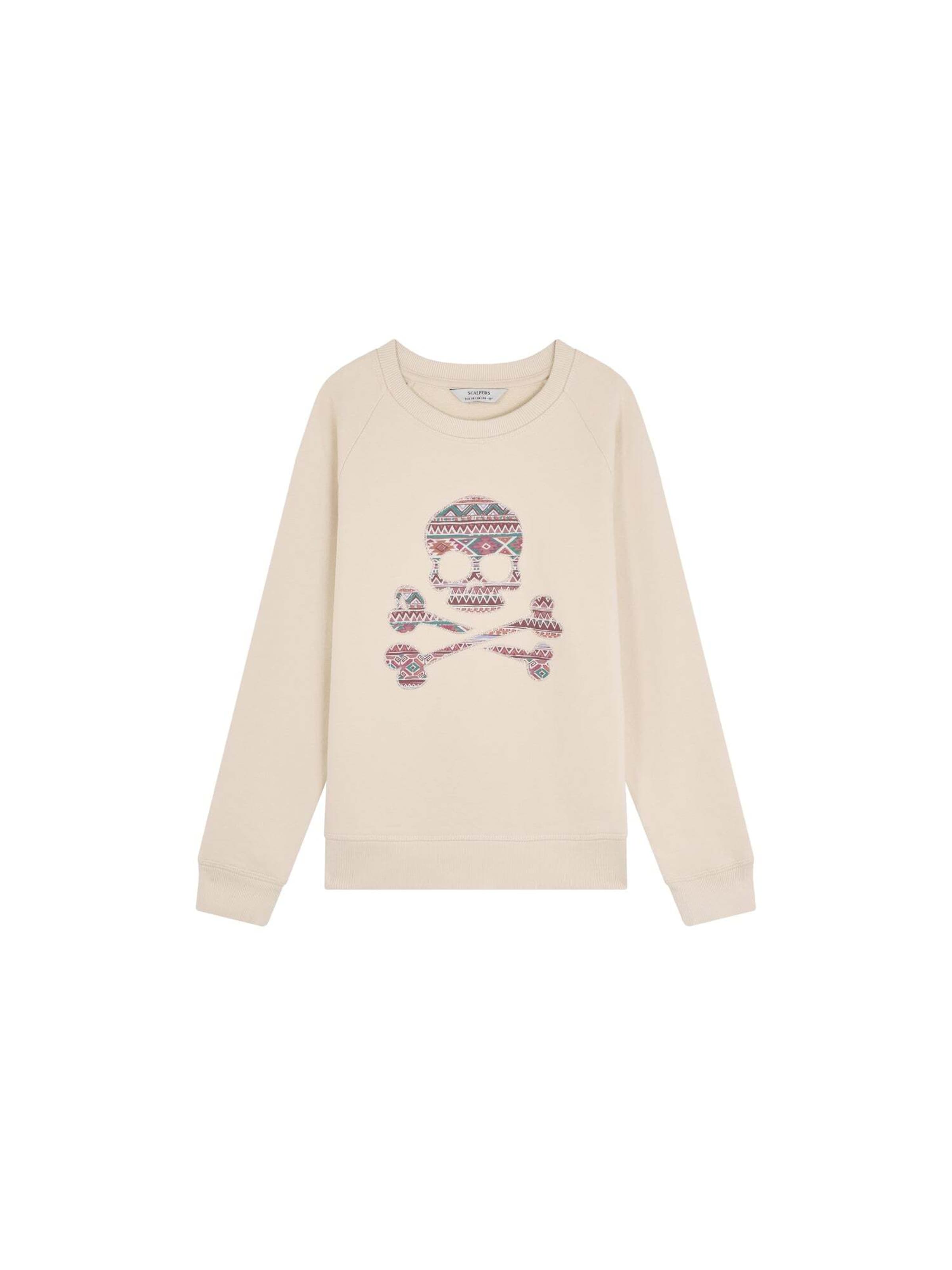 Scalpers Μπλούζα φούτερ 'Kilim' σε λευκό: μπροστά