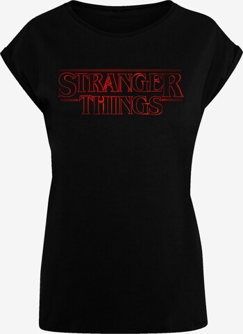 F4NT4STIC Shirt 'Stranger Things  Netflix TV Series' in Zwart: voorkant