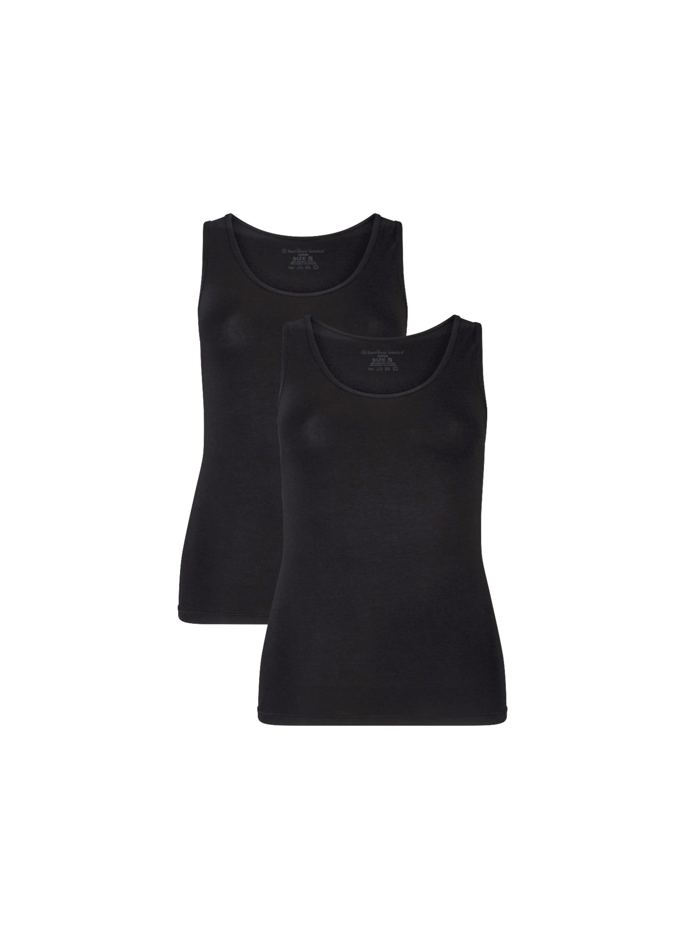 Bamboo basics Top 'Anna' in Zwart: voorkant