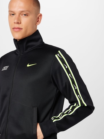 Nike Sportswear Sweat jacket 'Repeat' in Black