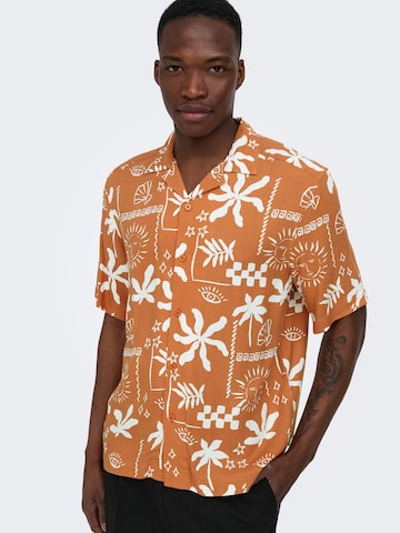 Coupe regular Chemise 'ONSDash' Only & Sons en orange