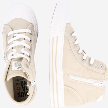 MUSTANG Hög sneaker i beige