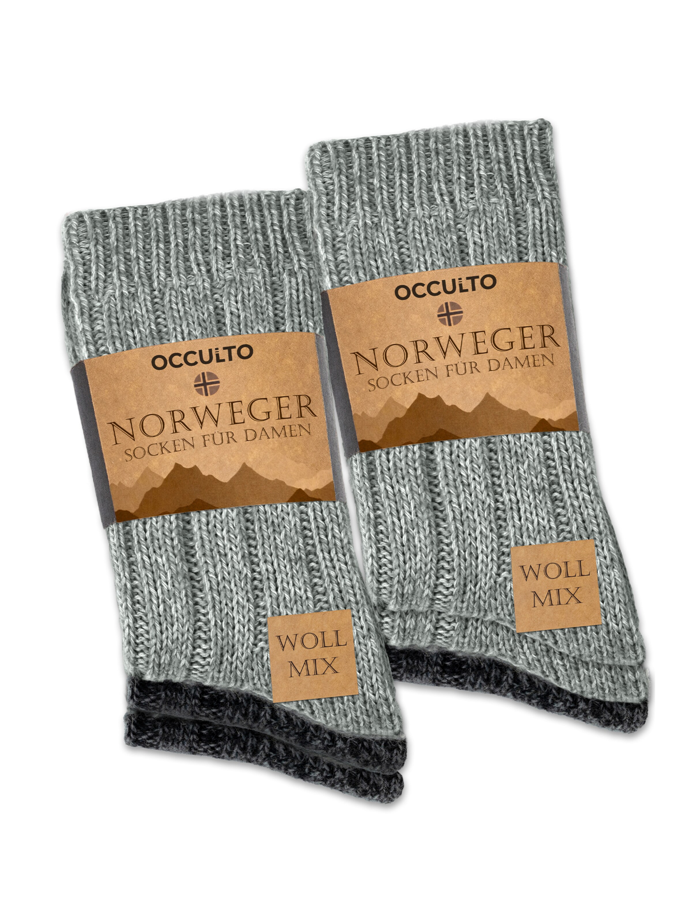 Occulto Socken 'Gloria' in Grau: Vorderseite