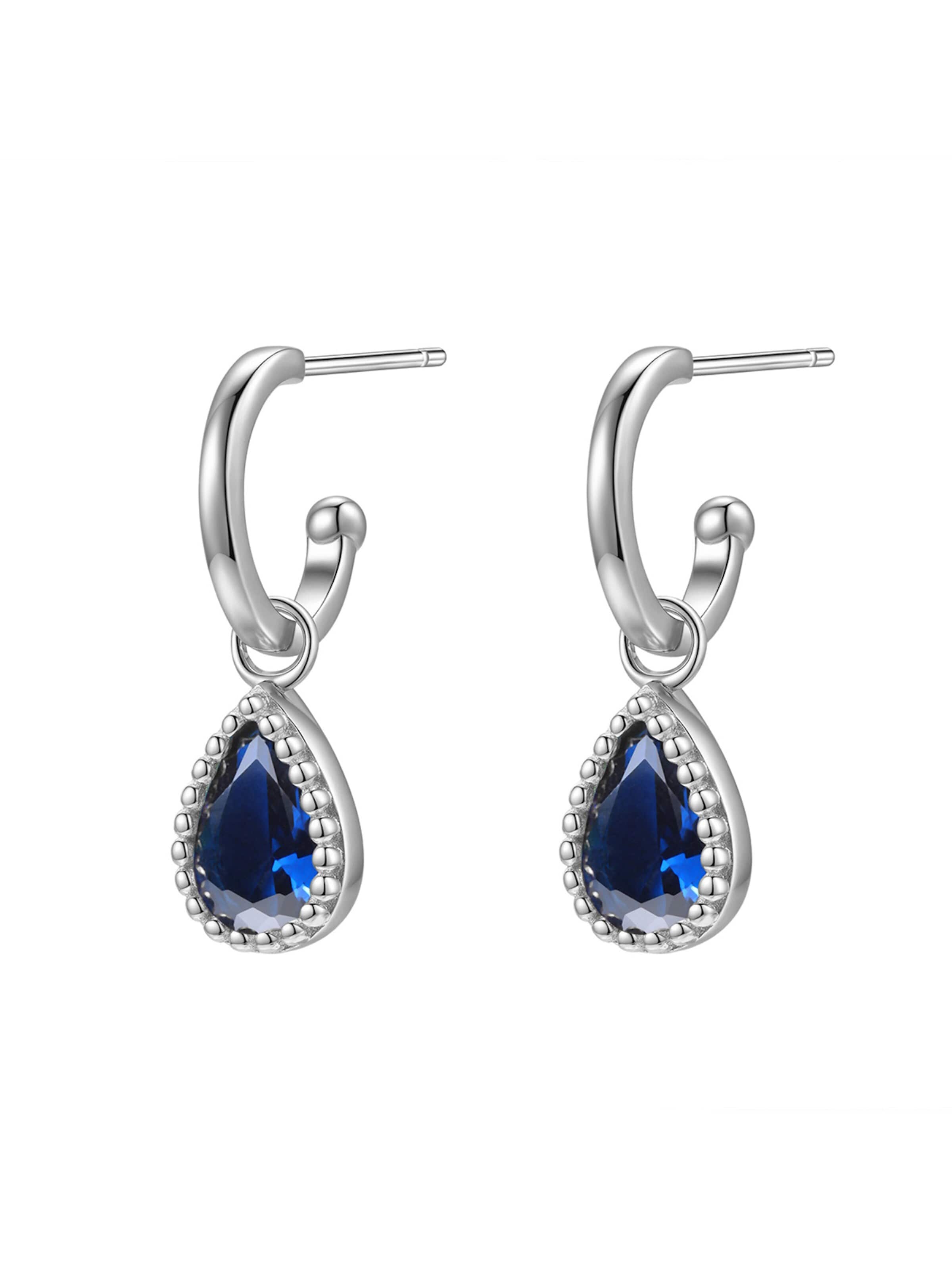 Hey Happiness Oorbellen 'September Birthstone' in Zilver: voorkant