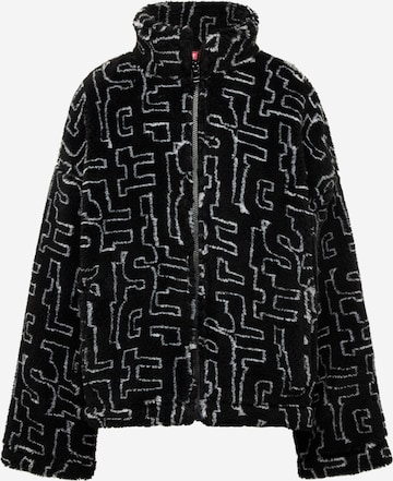 DIESEL Fleece jas 'S-LUCK' in Zwart: voorkant