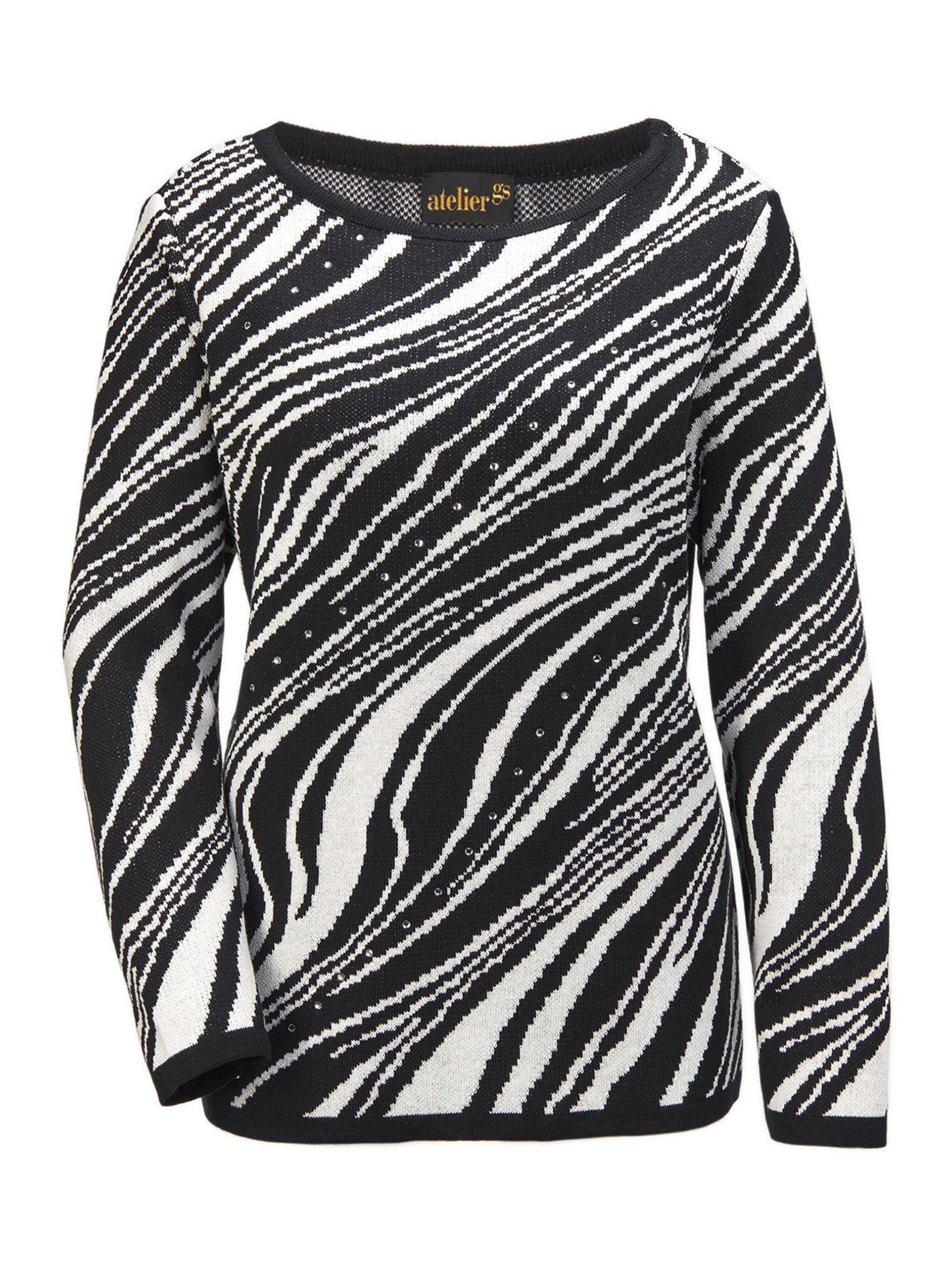 Goldner Pullover in schwarz / weiß, Produktansicht