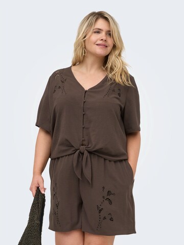 ONLY Carmakoma Bluza 'CAREvalou' | rjava barva: sprednja stran