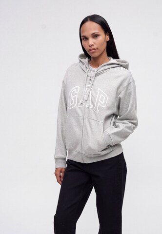 Gap Petite Sweatvest 'HERITAGE' in Grijs: voorkant