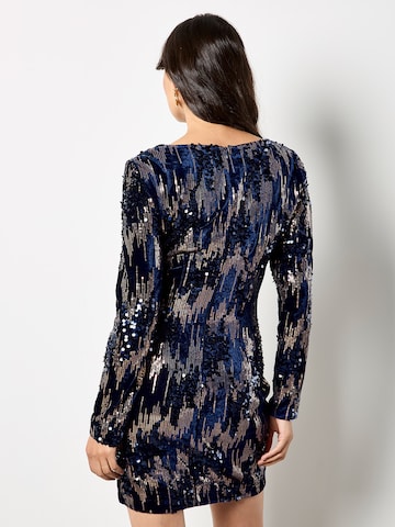 Apricot Mixed Sequin Velvet Bodycon Mini Dress ' ' in Blau