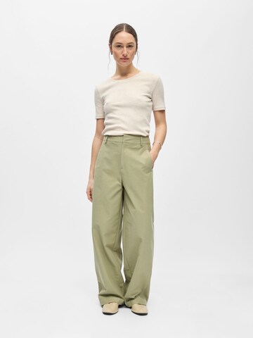 OBJECT Wide leg Pants 'OBJMolina' in Green