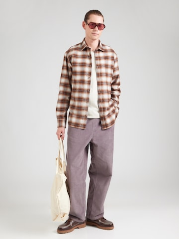 JACK & JONES Comfort fit Button Up Shirt 'JJJOSHUA' in Brown