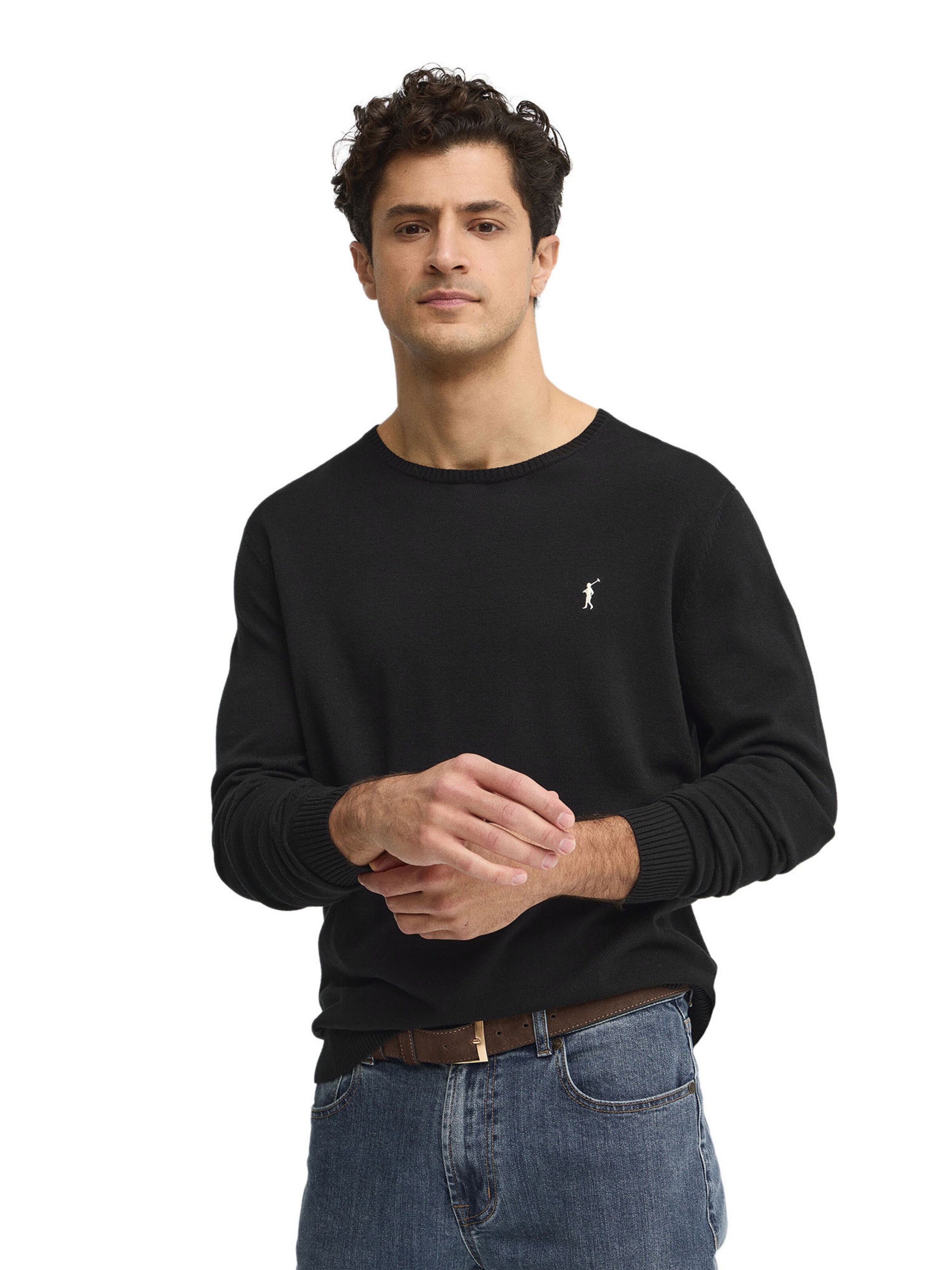 Polo Club Pullover 'Rigby' in Schwarz: Vorderseite