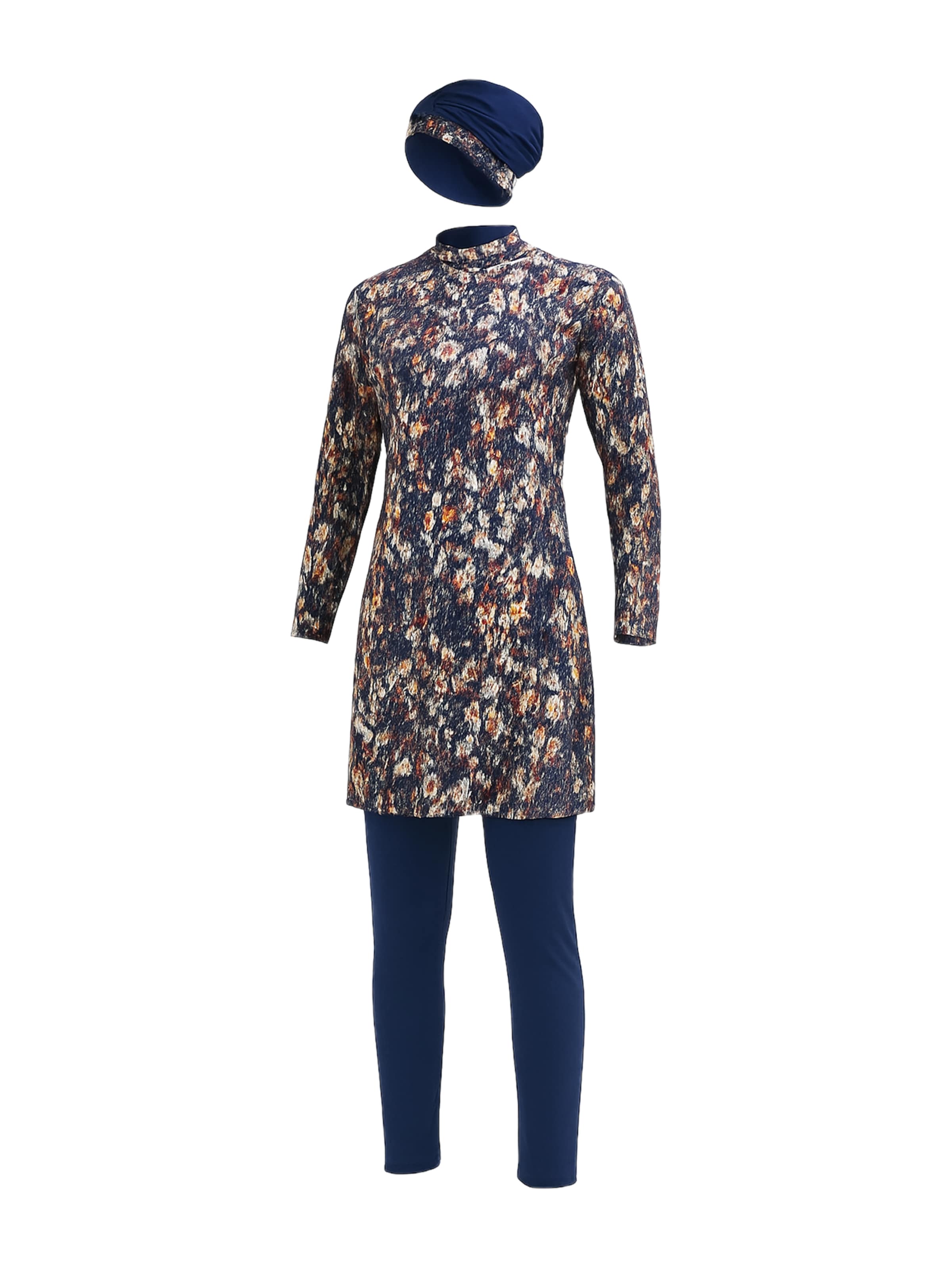 C&City Badeanzug in hellblau / dunkelblau / pastellgrün / dunkelrot, Produktansicht