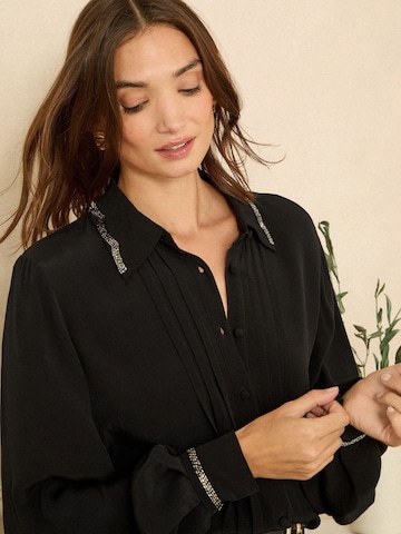 Chemisier love & roses en noir