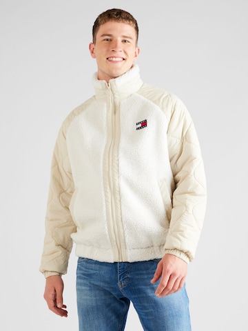 Tommy JeansFlis jakna - bijela boja: prednji dio