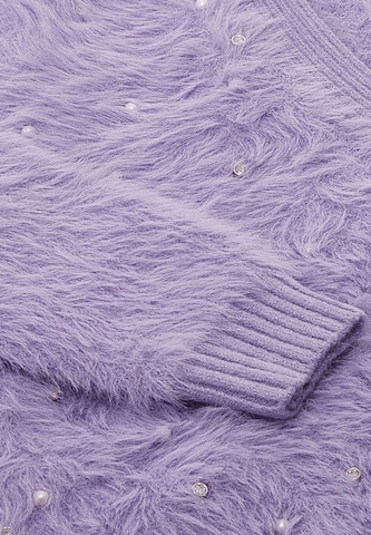 swirly Knit cardigan in Purple