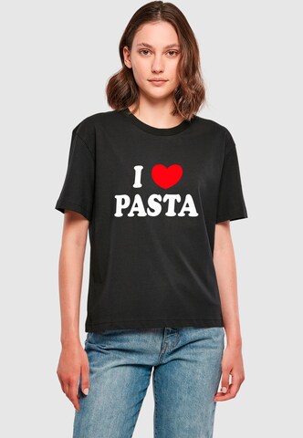 Miss Tee Shirt 'Pasta Love' in Schwarz: predná strana