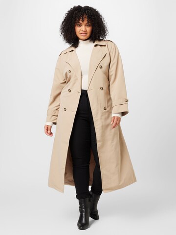 Vero Moda Curve Between-Seasons Coat 'CHLOE' in Beige