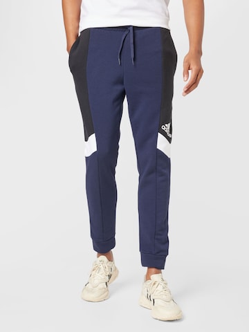 ADIDAS SPORTSWEAR Tapered Sportbroek 'Essentials Colorblock' in Blauw: voorkant