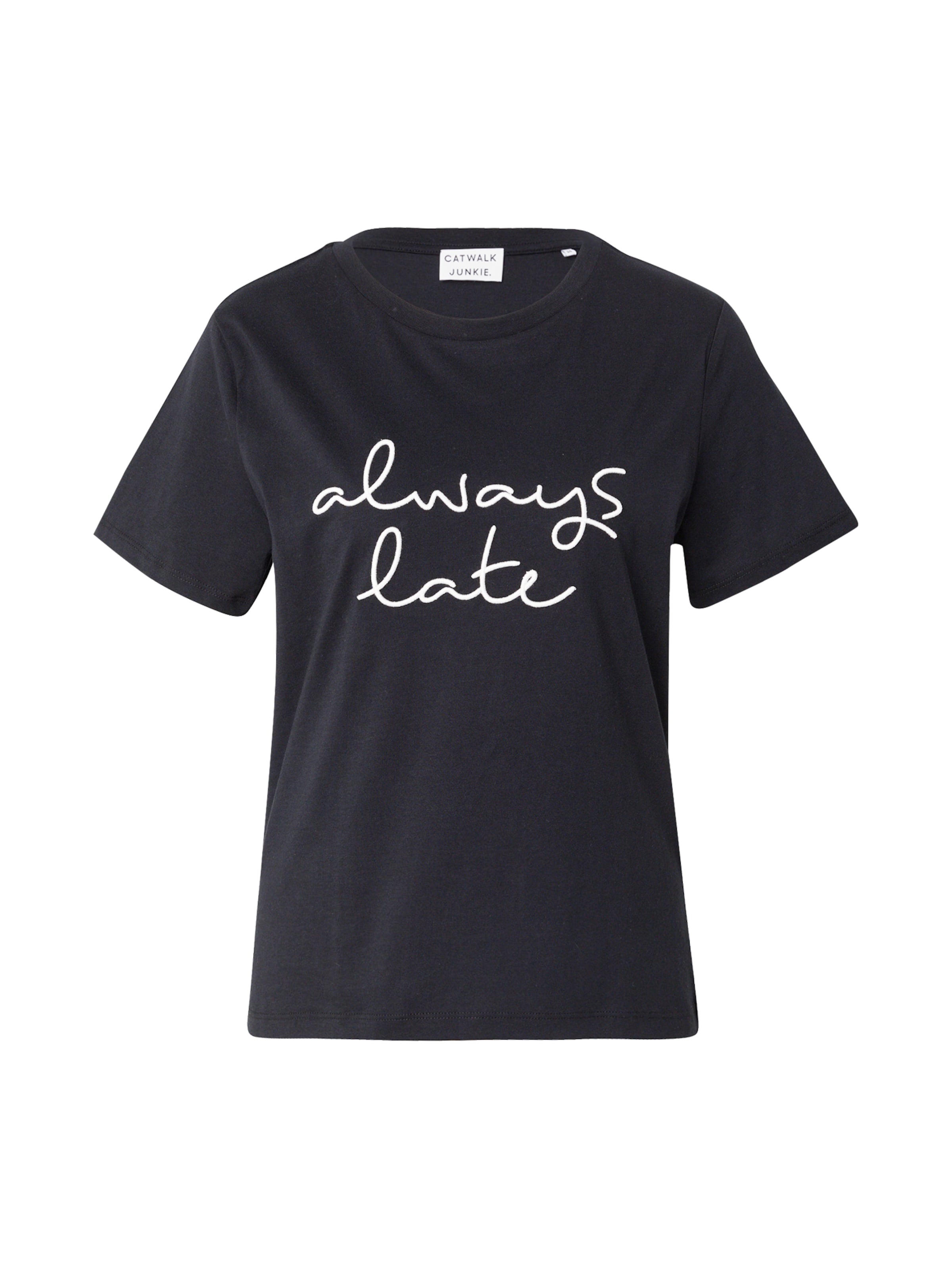 CATWALK JUNKIE Shirt 'Always Late' in Black: front