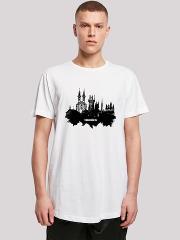 F4NT4STIC Shirt 'Cities Collection - Munich skyline' in Wit: voorkant