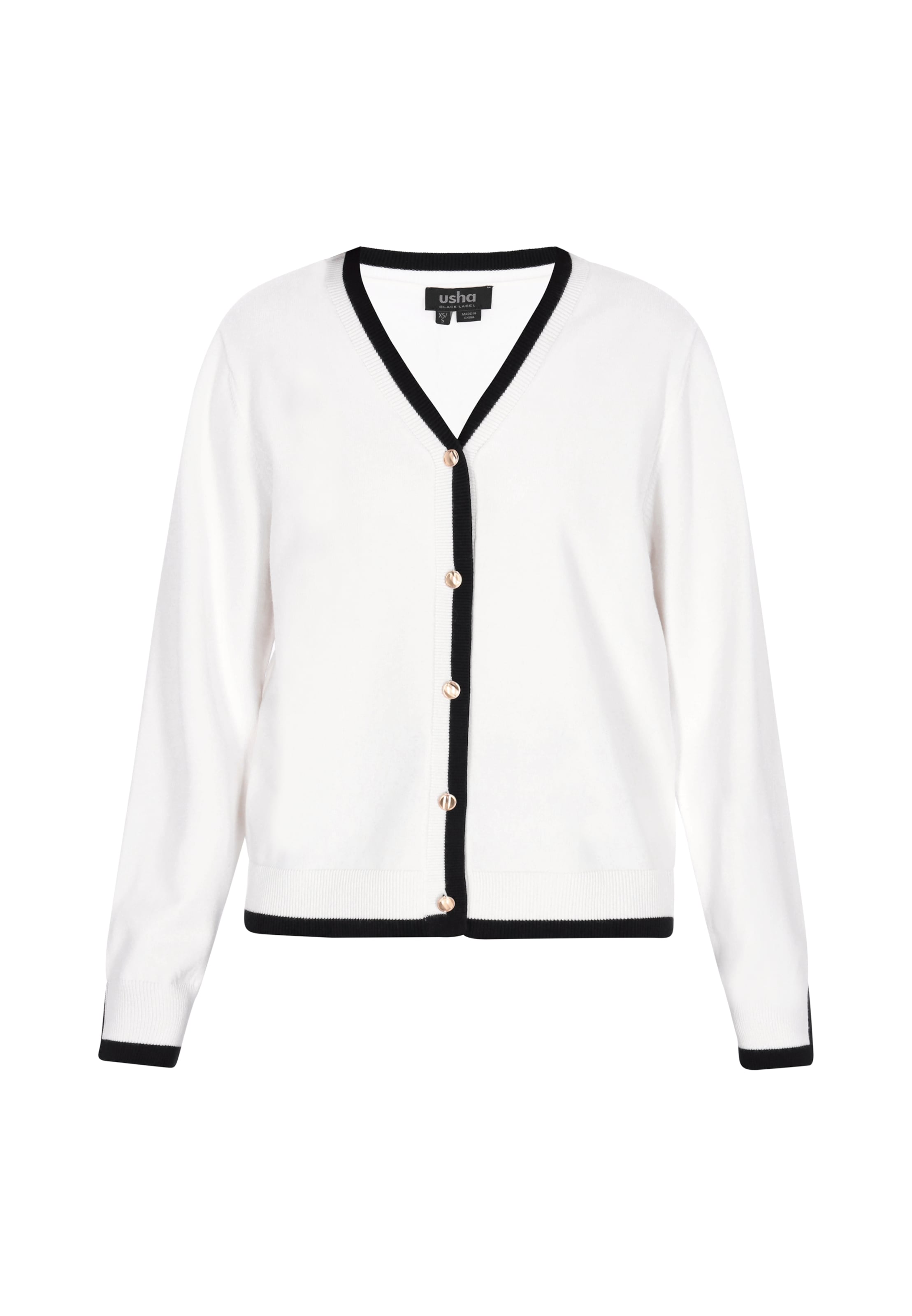 usha BLACK LABEL Knit cardigan in White: front