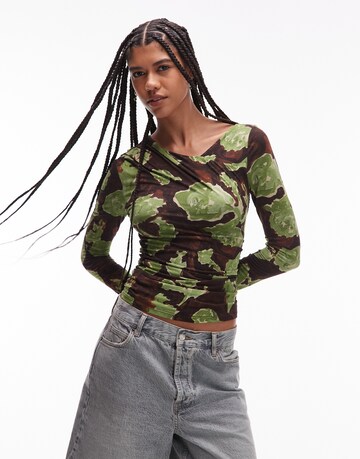 TOPSHOP Póló 'AUDREY' - barna: elől