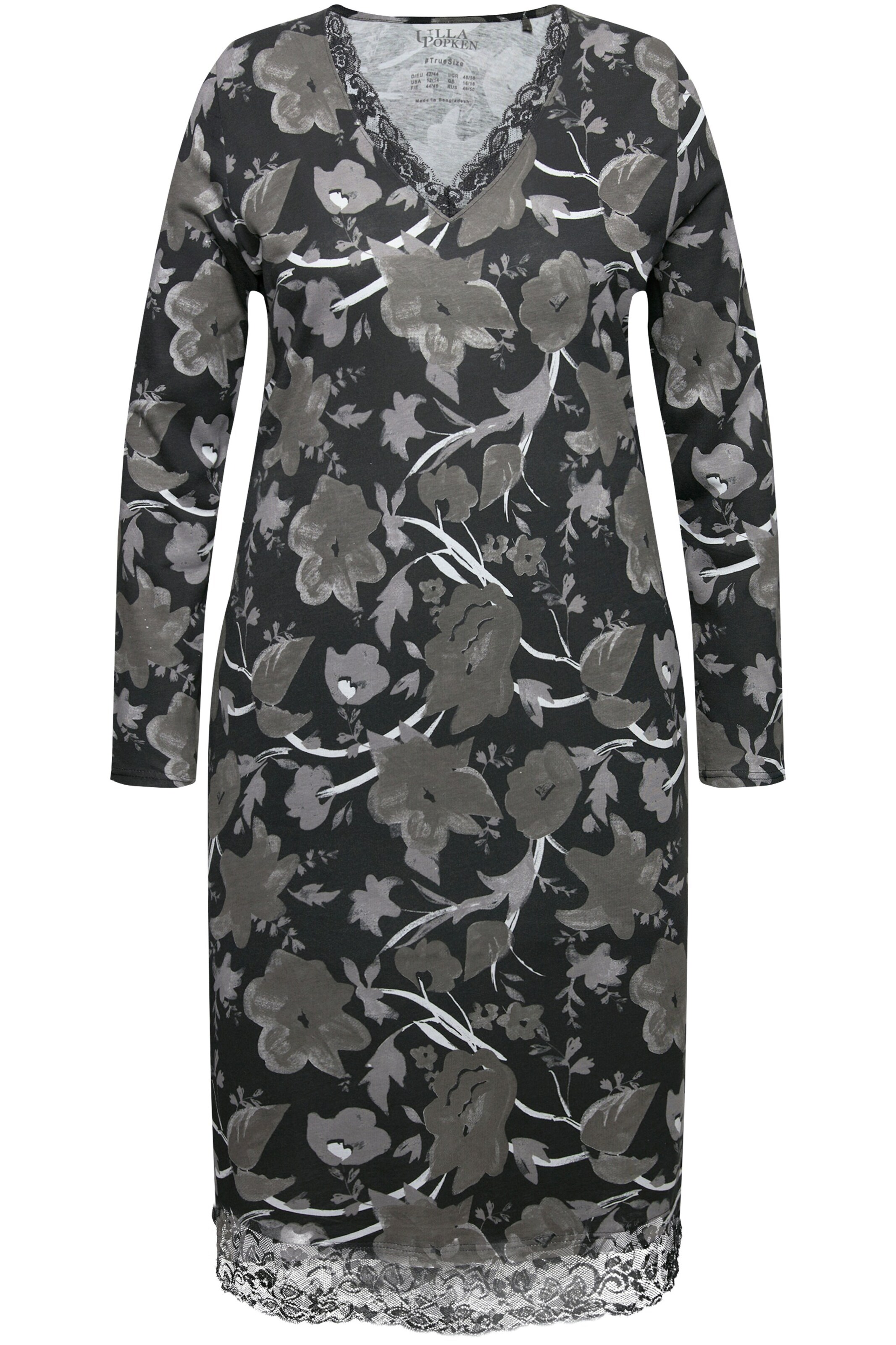 Ulla Popken Nightgown in Black: front