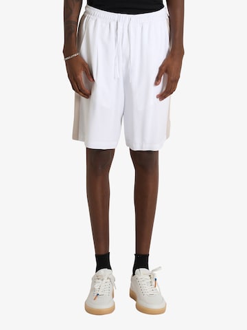 regular Pantaloni con pieghe di LOW BRAND in bianco: frontale