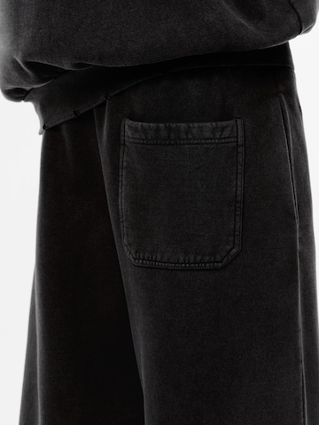 Pull&Bear Wide Leg Hose in Schwarz