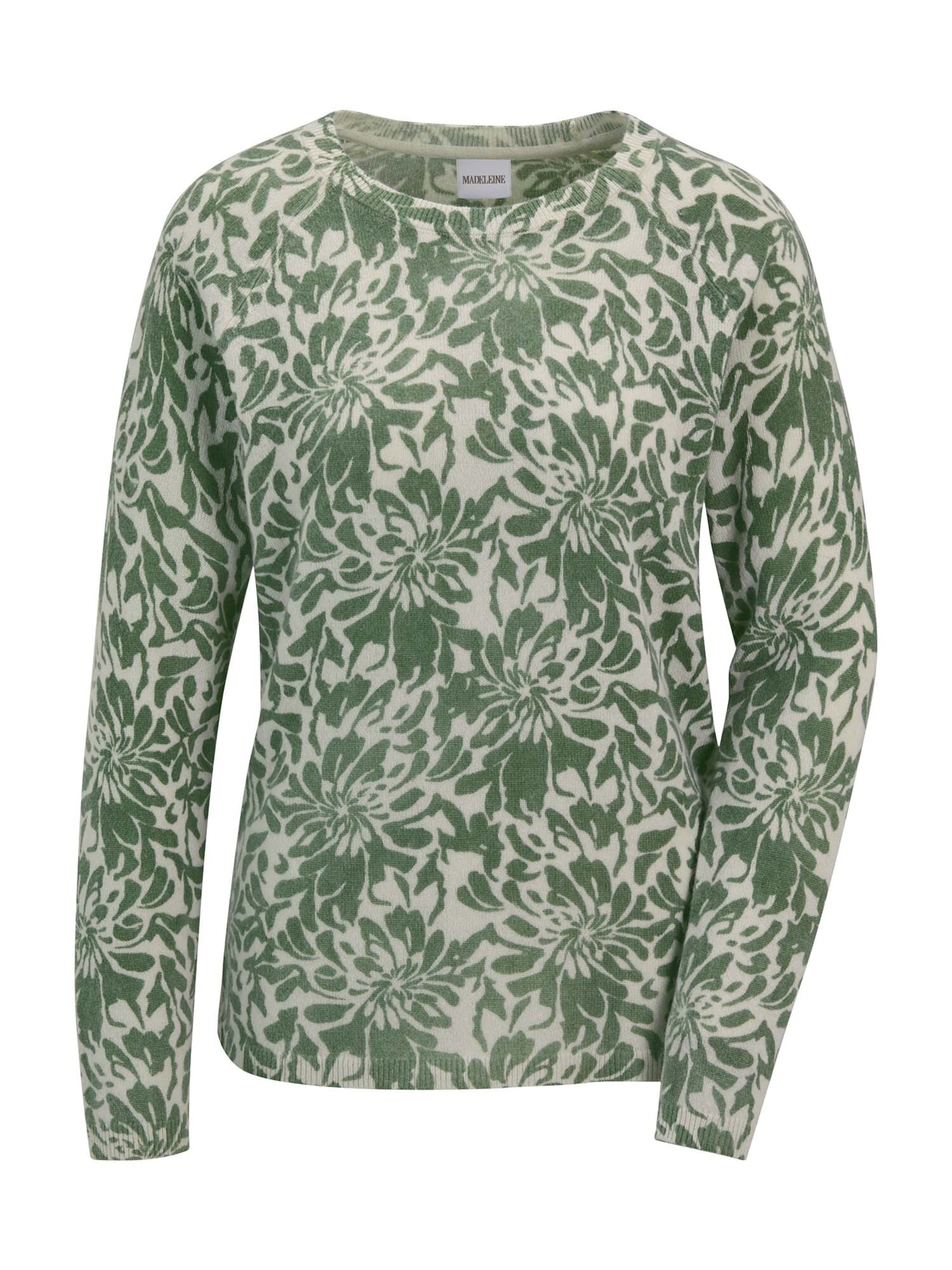 MADELEINE Pullover in hellgrün / perlweiß, Produktansicht