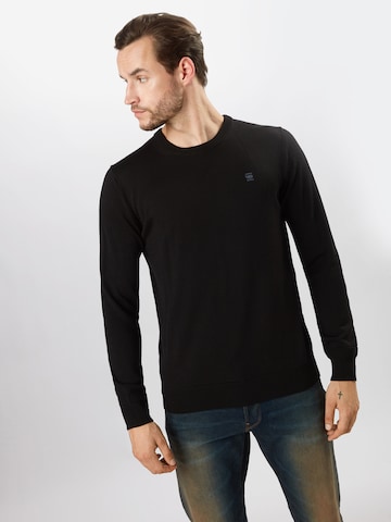 G-Star RAW Regular fit Πουλόβερ σε μαύρο: μπροστά