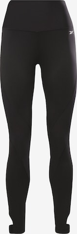 Reebok Skinny Workout Pants in Black: front