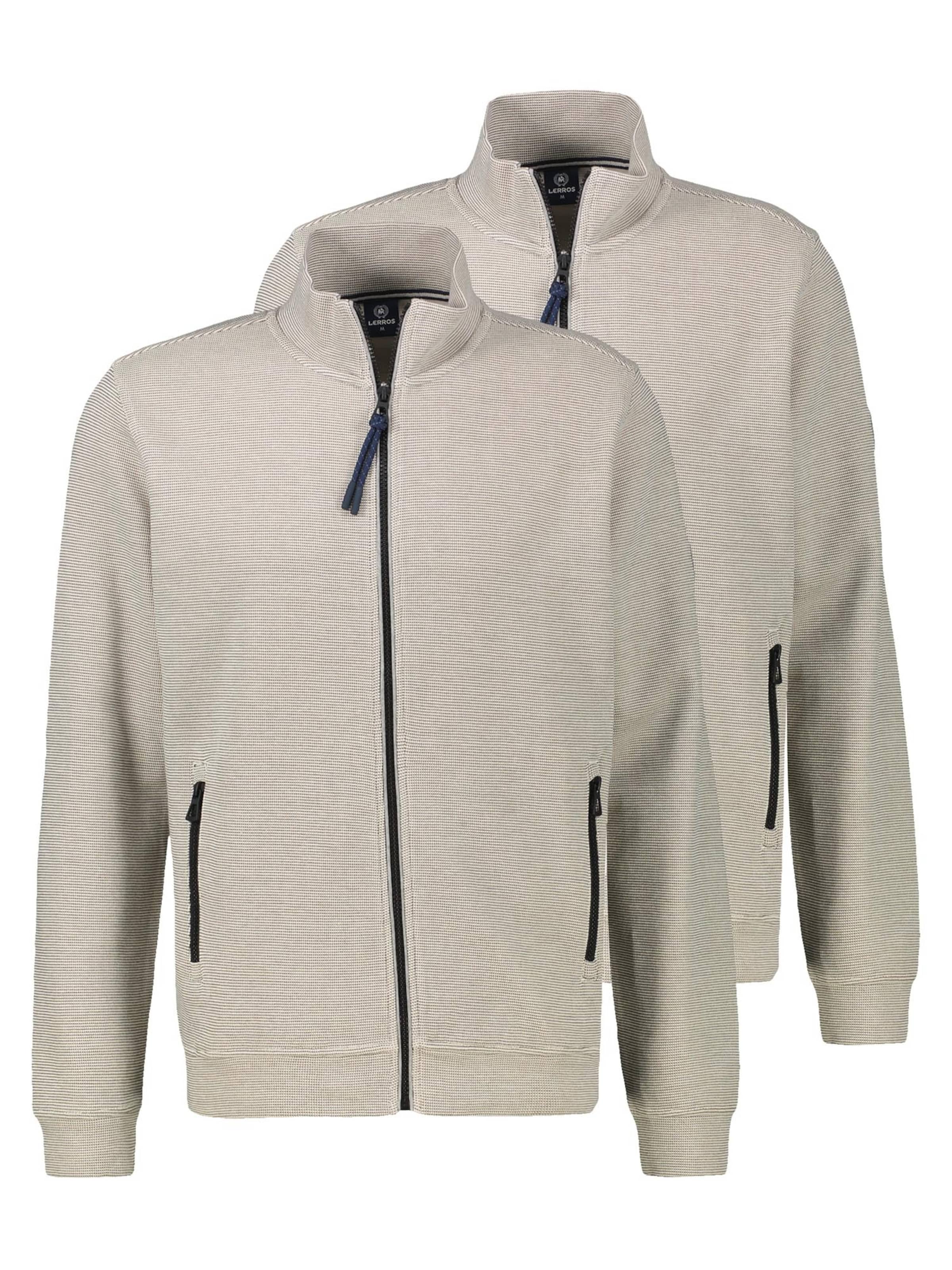 LERROS Sweatjacke 'Basic'‌‌‌‌ in Weiß: Vorderseite
