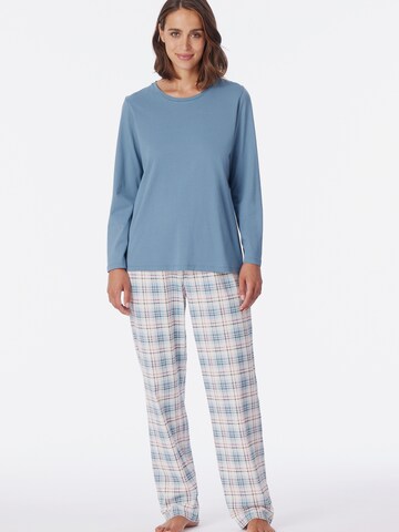 SCHIESSER Pyjama ' Comfort Essentials ' in Blauw: voorkant