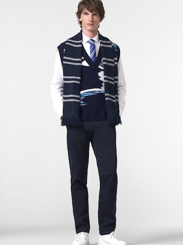 MEYER Regular Chinohose 'NEW YORK' Super-Stretch, Fußweite 38 cm in Blau